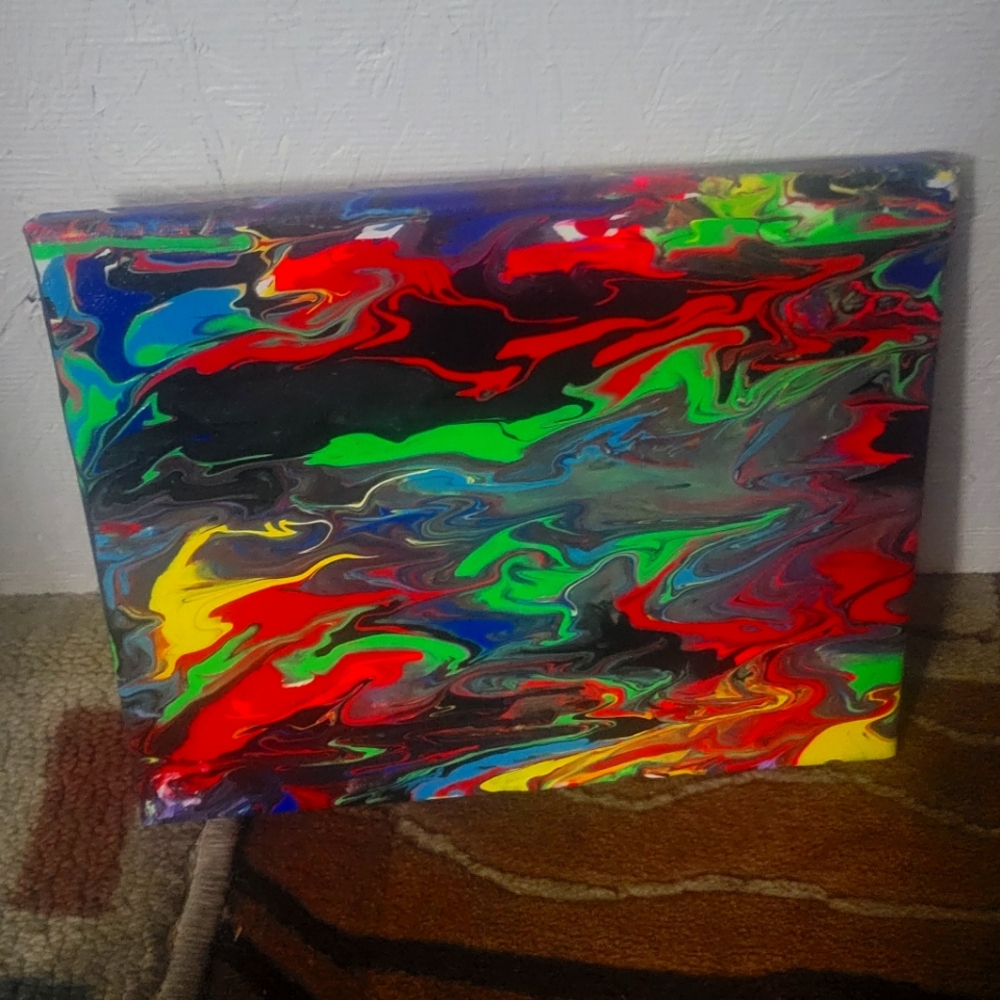 Glow in the Dark Pour Paint Painting 8x10
